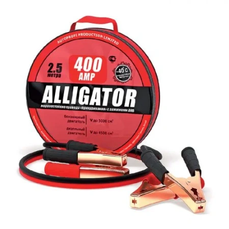 Провода пусковые AUTOPROFI "Alligator" 400A 2,5м в сумке